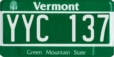 VT license plate YYC137
