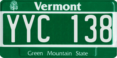 VT license plate YYC138
