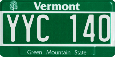 VT license plate YYC140
