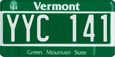 VT license plate YYC141