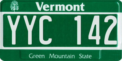 VT license plate YYC142