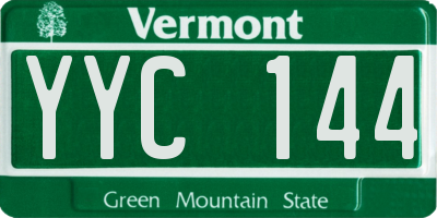 VT license plate YYC144