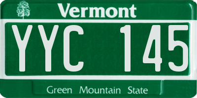 VT license plate YYC145