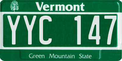 VT license plate YYC147