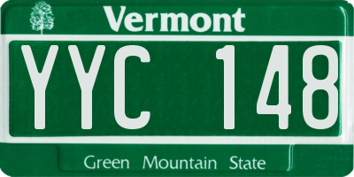 VT license plate YYC148