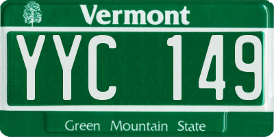 VT license plate YYC149