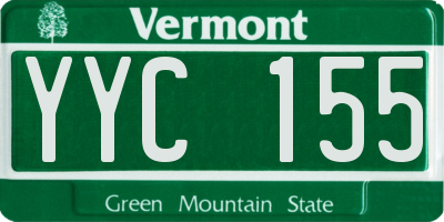 VT license plate YYC155