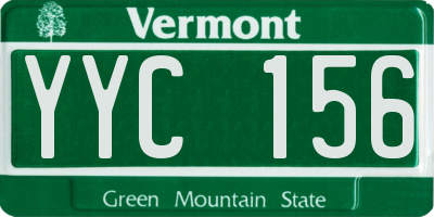 VT license plate YYC156