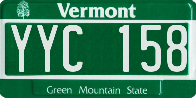 VT license plate YYC158