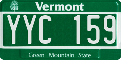 VT license plate YYC159