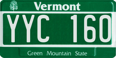VT license plate YYC160