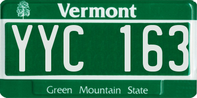 VT license plate YYC163