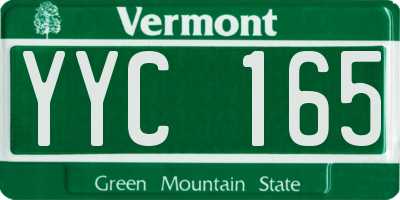VT license plate YYC165