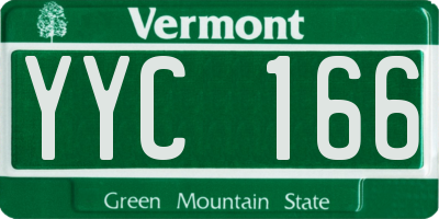VT license plate YYC166