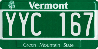 VT license plate YYC167