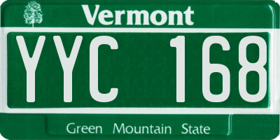 VT license plate YYC168