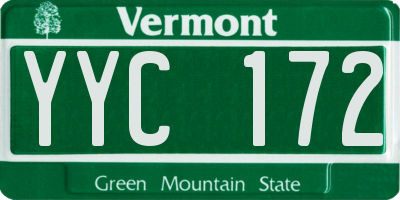 VT license plate YYC172