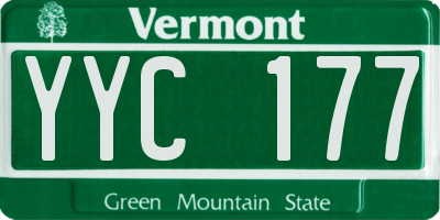 VT license plate YYC177