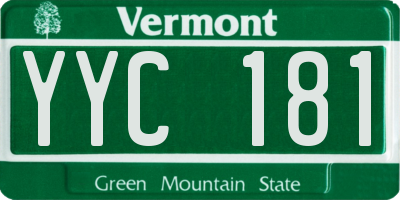 VT license plate YYC181