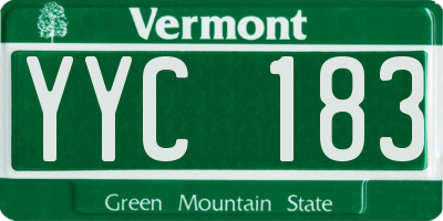 VT license plate YYC183