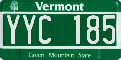VT license plate YYC185