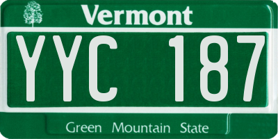 VT license plate YYC187