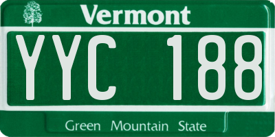 VT license plate YYC188