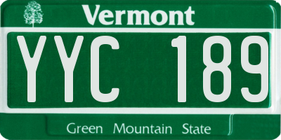 VT license plate YYC189