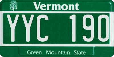 VT license plate YYC190