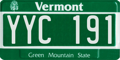VT license plate YYC191