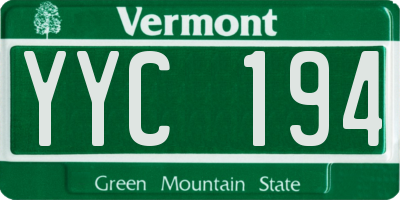 VT license plate YYC194