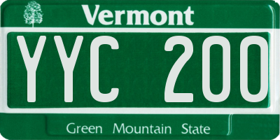 VT license plate YYC200