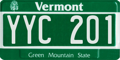 VT license plate YYC201