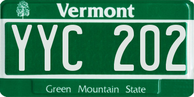 VT license plate YYC202
