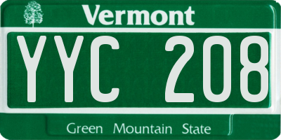 VT license plate YYC208
