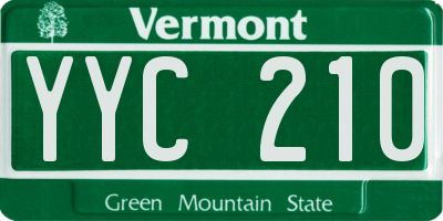 VT license plate YYC210