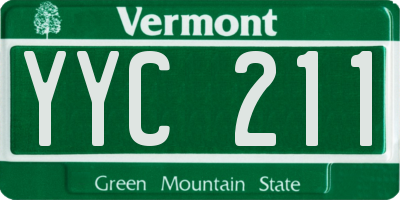 VT license plate YYC211