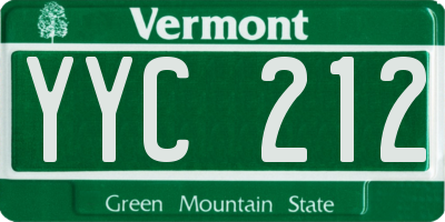 VT license plate YYC212