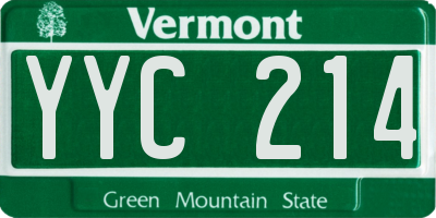 VT license plate YYC214