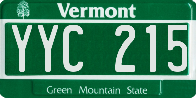VT license plate YYC215