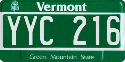 VT license plate YYC216