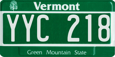 VT license plate YYC218