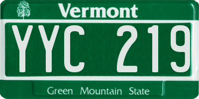VT license plate YYC219