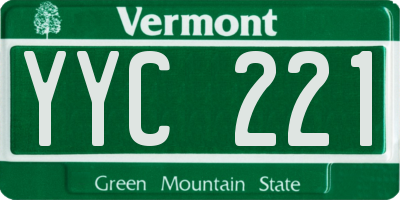 VT license plate YYC221