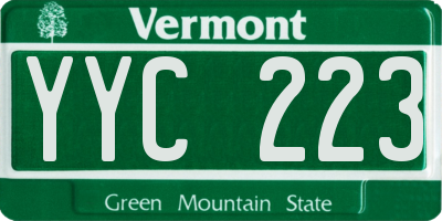 VT license plate YYC223