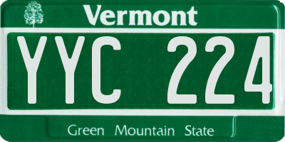 VT license plate YYC224