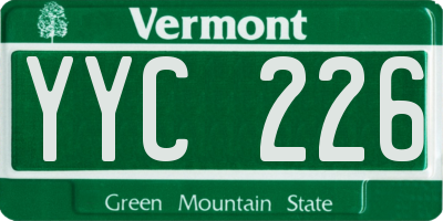 VT license plate YYC226
