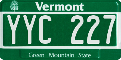 VT license plate YYC227