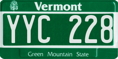 VT license plate YYC228