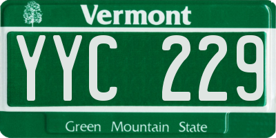 VT license plate YYC229